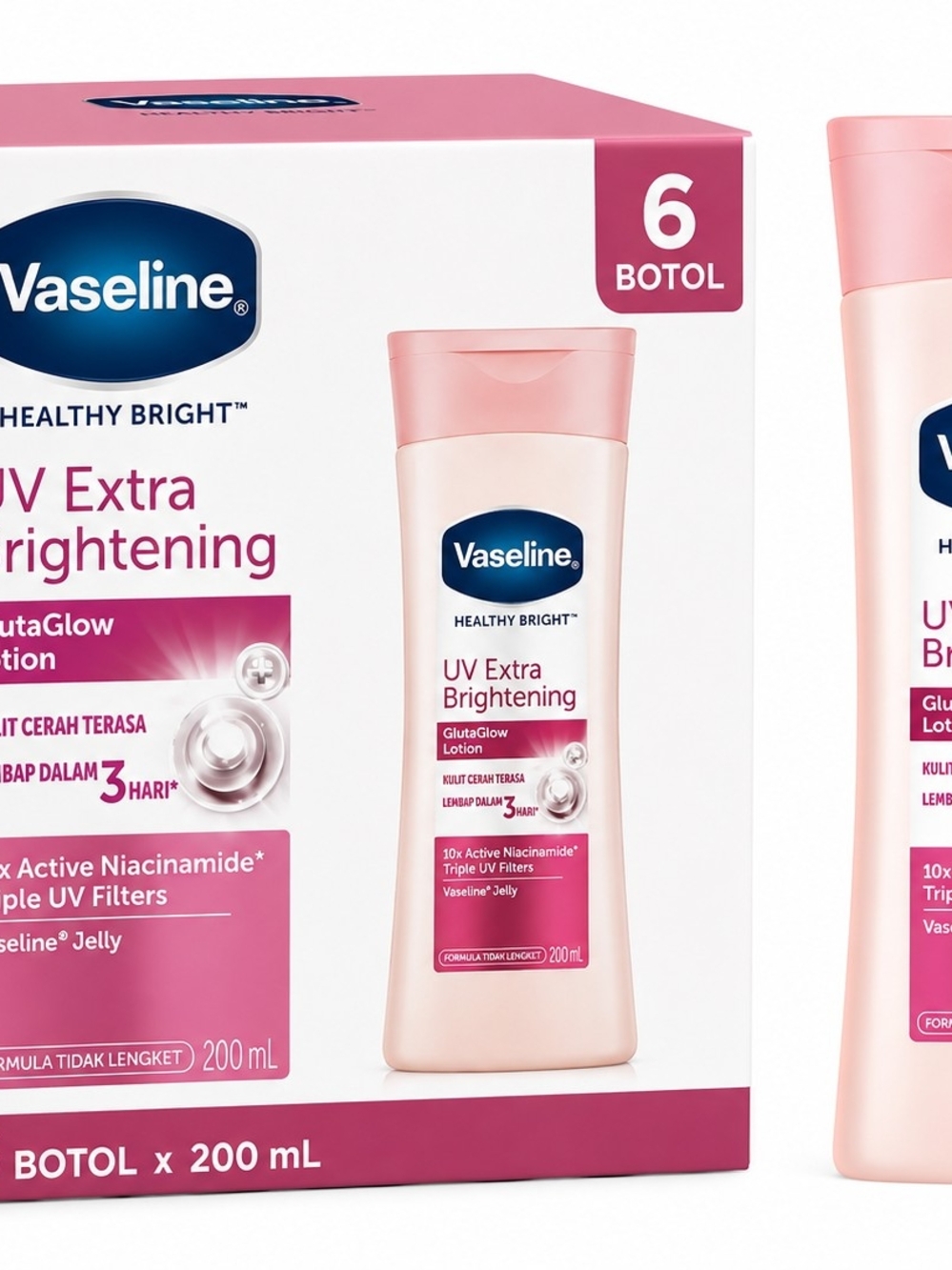 Vaseline Healthy Bright UV Extra Brightening GlutaGlow Lotion 6-Pack